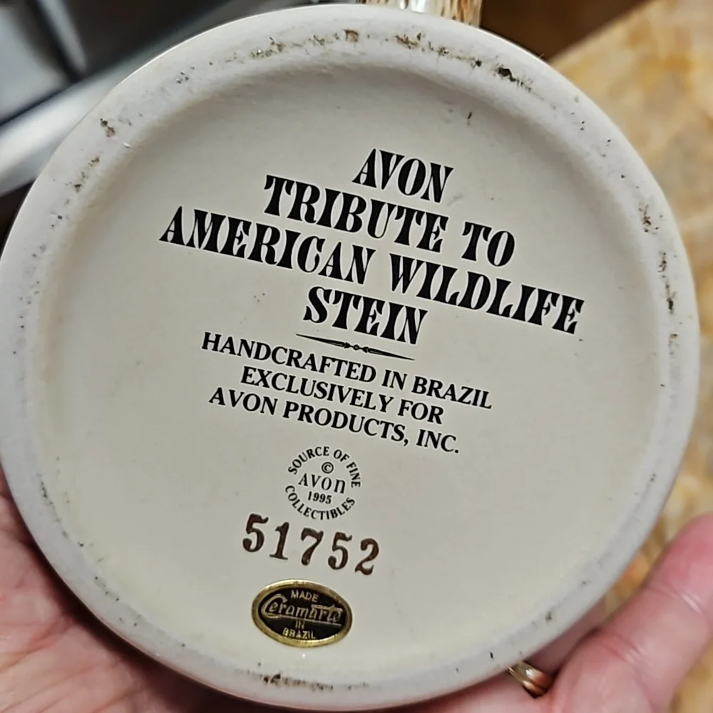 AVON 3D Lidded Tribute to American Wildlife Beer Stein Mug Cup